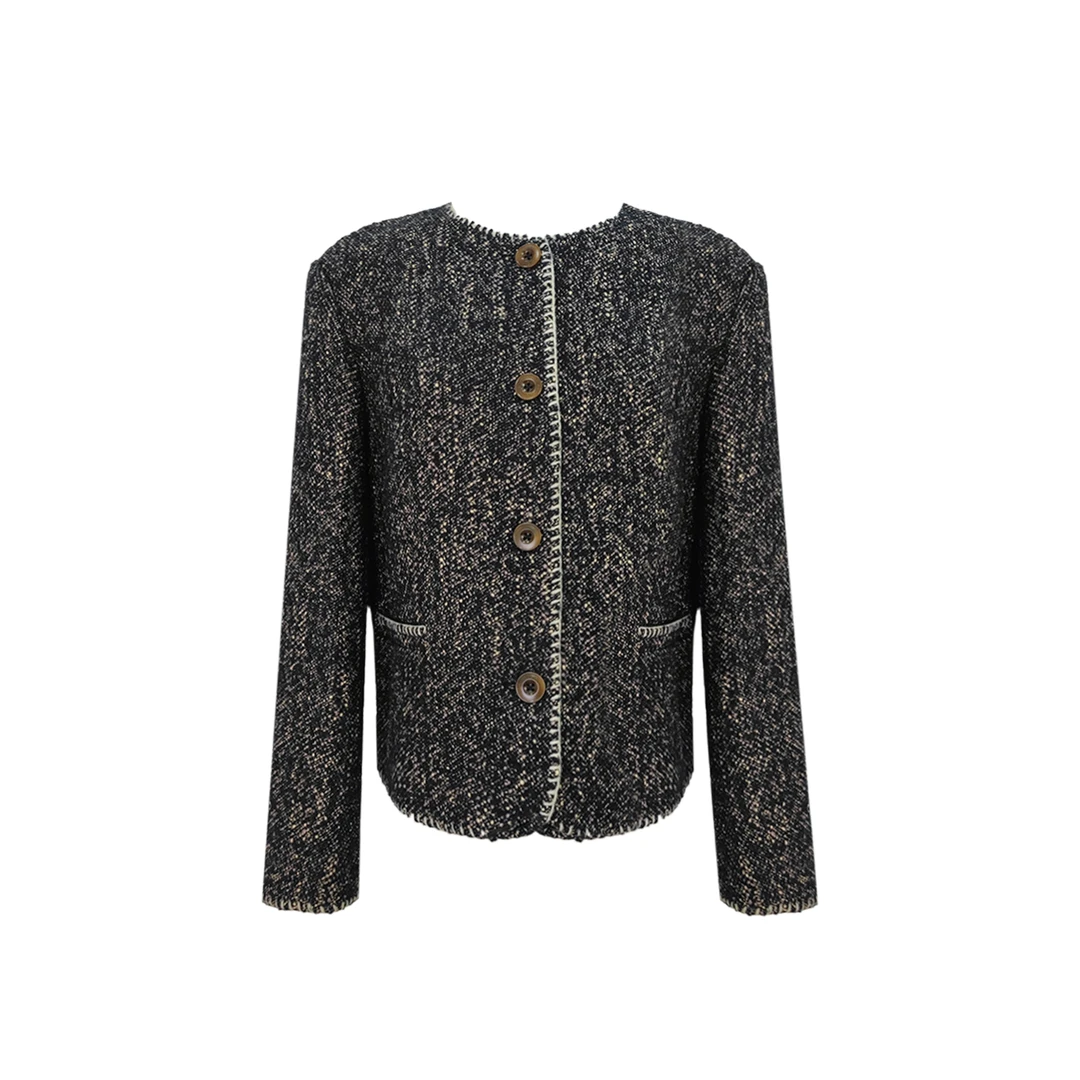 【苏大美】绵羊毛+羊驼毛轻奢气质高级感小香风大衣3C3111730