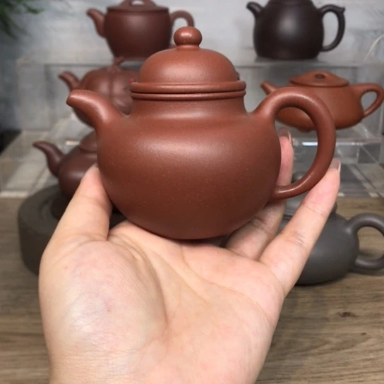 茶壶紫砂掇球紫泥半手工150cc