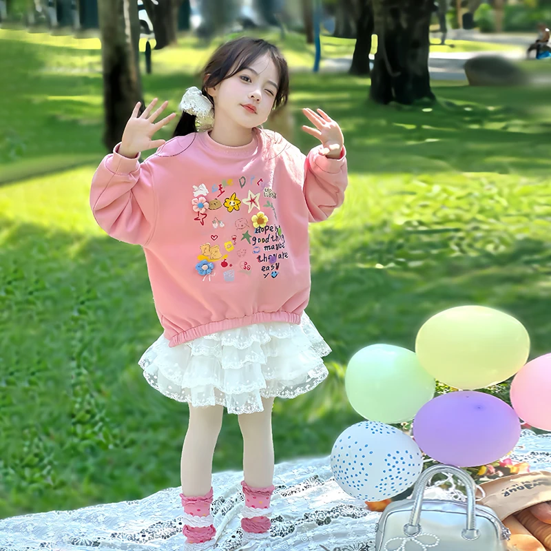 66公主童装女童春装卫衣205新款儿童洋气春秋装女孩上衣潮25S014