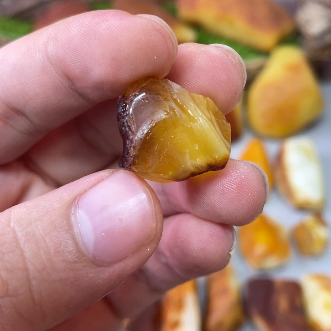 定制琥珀天然琥珀焦皮10圆珠