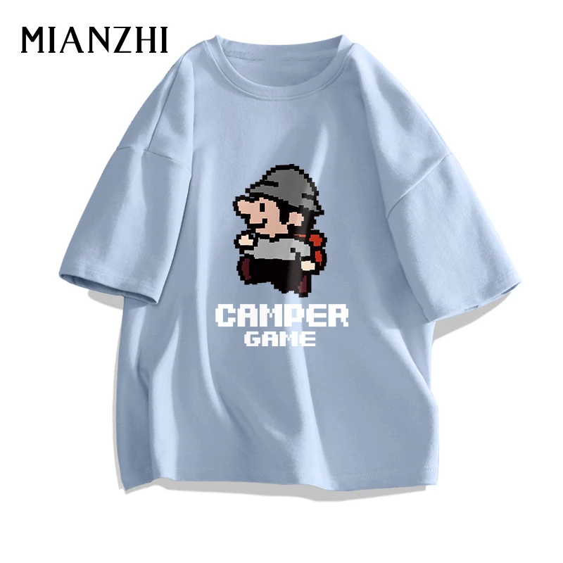 棉致夏季纯棉t恤男2025新款夏季日系衣服潮像素体恤男士短袖时尚