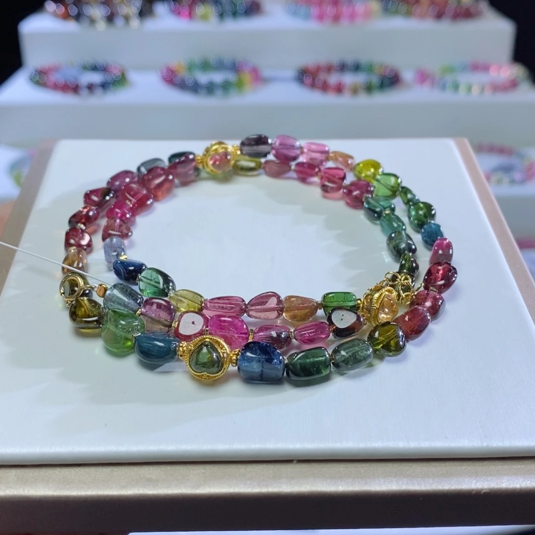 碧玺手链未镶嵌福****耶糖豆项链