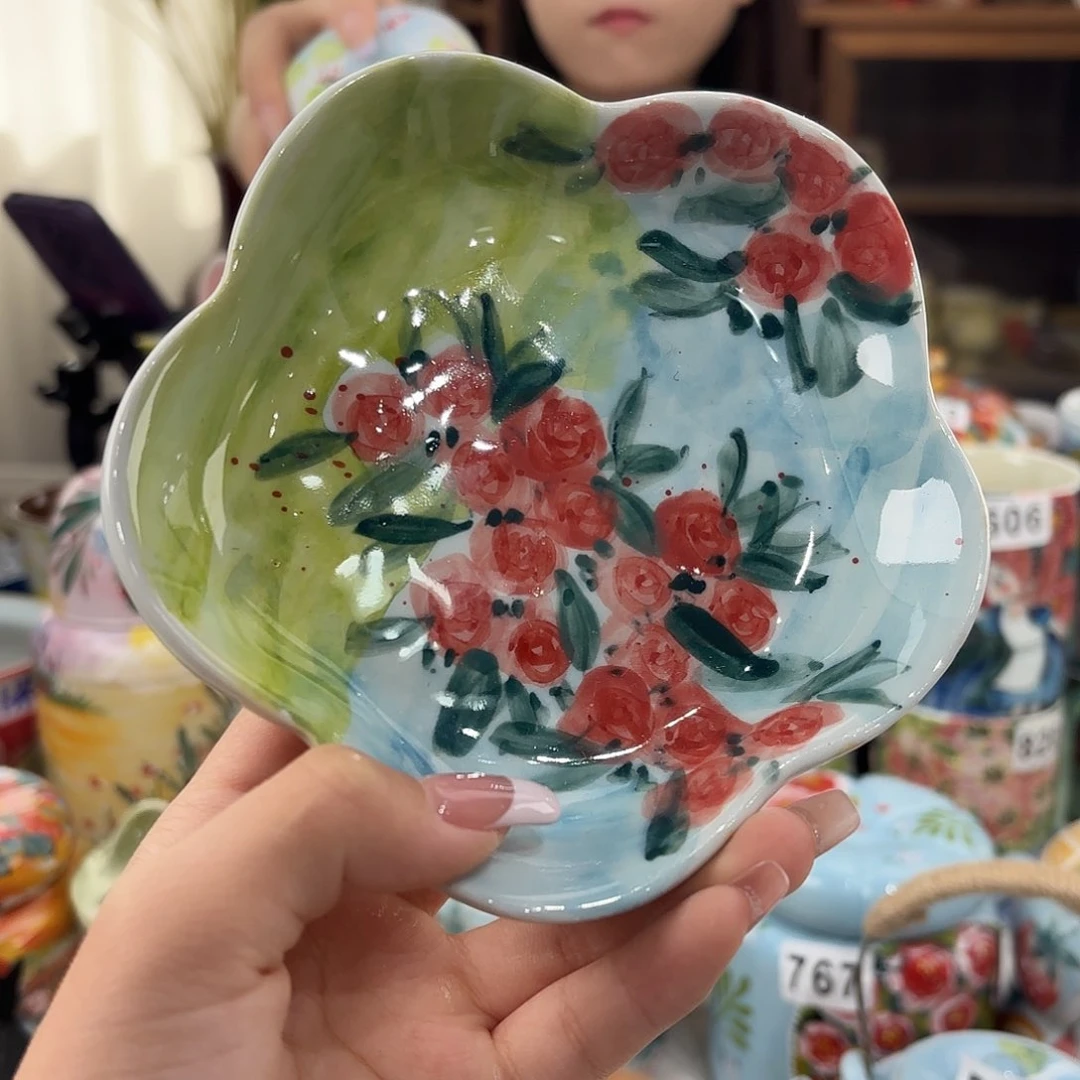 瓷片景德镇手绘高温釉下彩陶瓷茶具