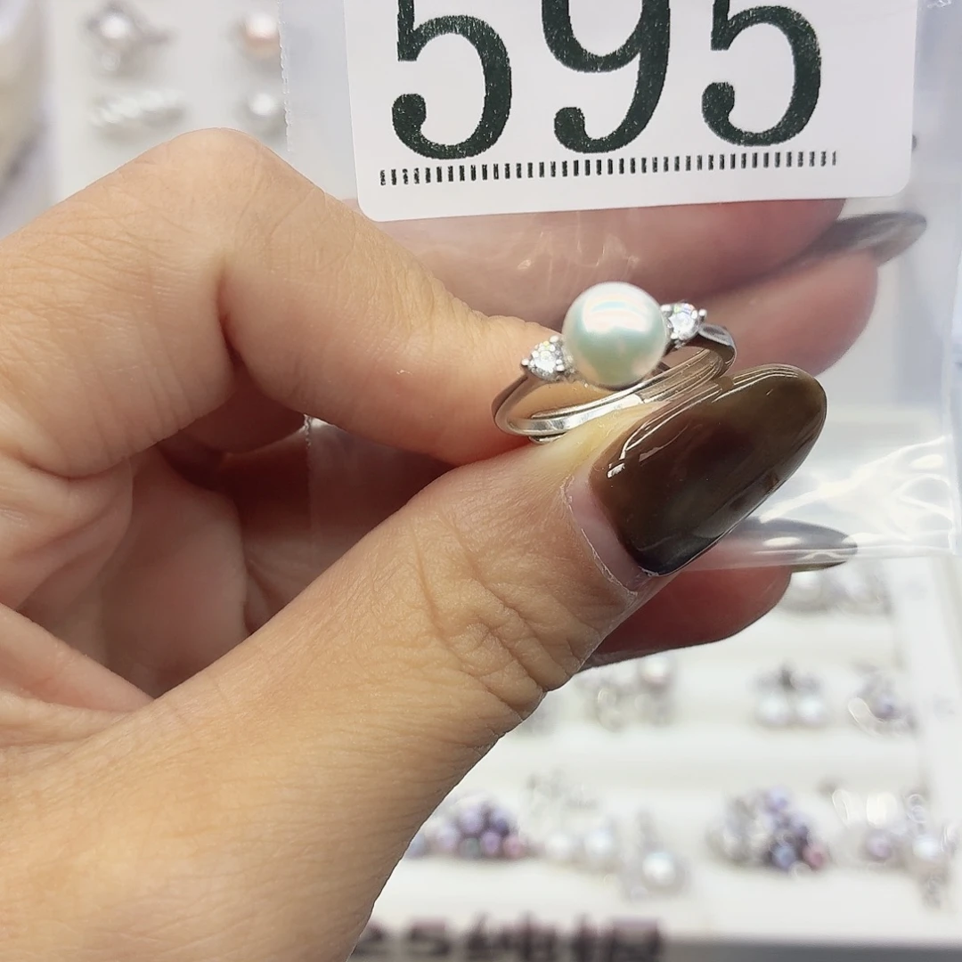 无***秋银S925镶嵌淡水珍珠珠宝奇石