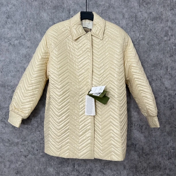 未使用 GUCCI/古驰 奶白色棉服外套 缺失腰带