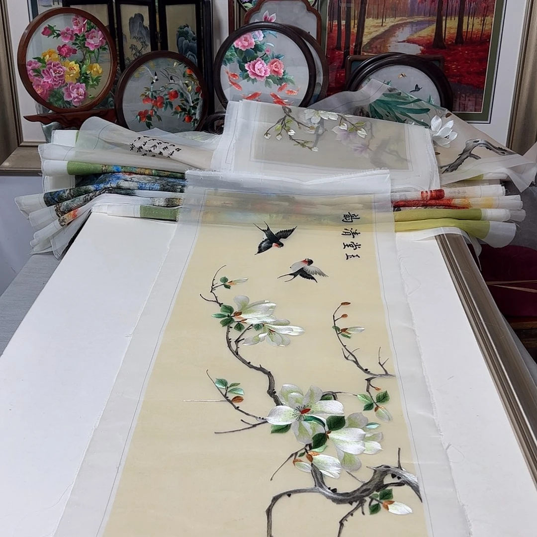 清***界刺绣纯手工刺绣画