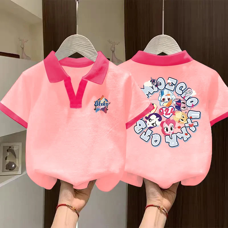 女童夏季纯棉短袖2025新款T恤休闲可爱百搭卡通印花儿童半袖上衣