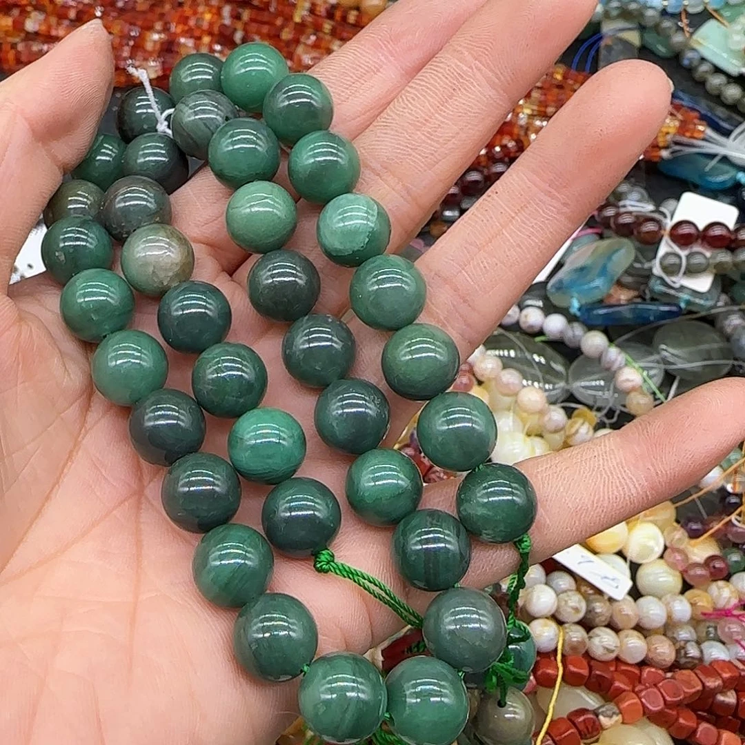 玛瑙/玉髓合金珠宝半成品非洲玉10mm一条