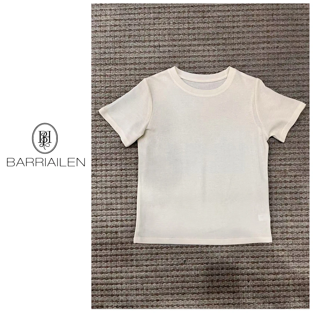 BARRIAILEN | 舒适休闲百搭简约纯色圆领T恤-24831