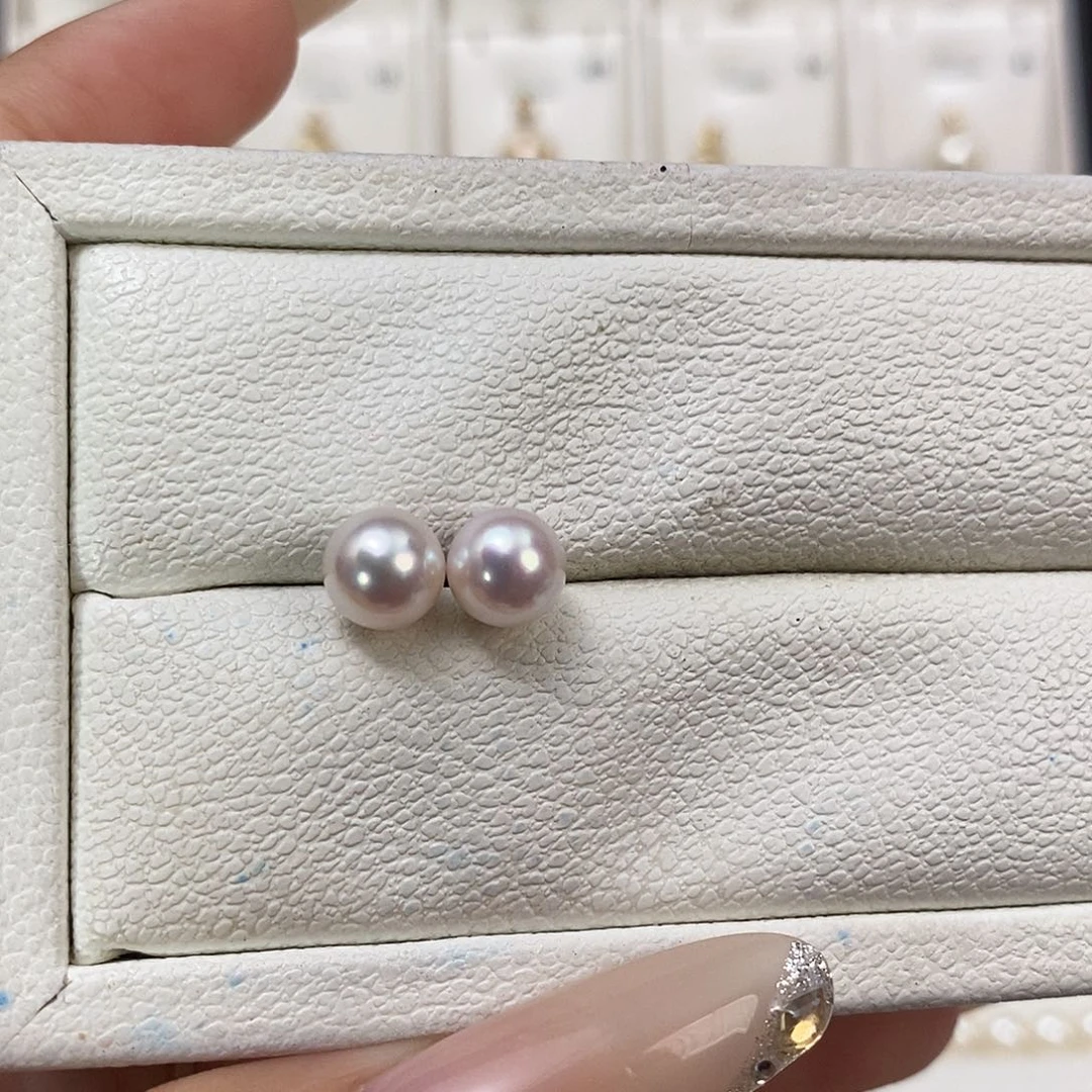 耳饰银S925镶嵌海水珍珠7-7.5
