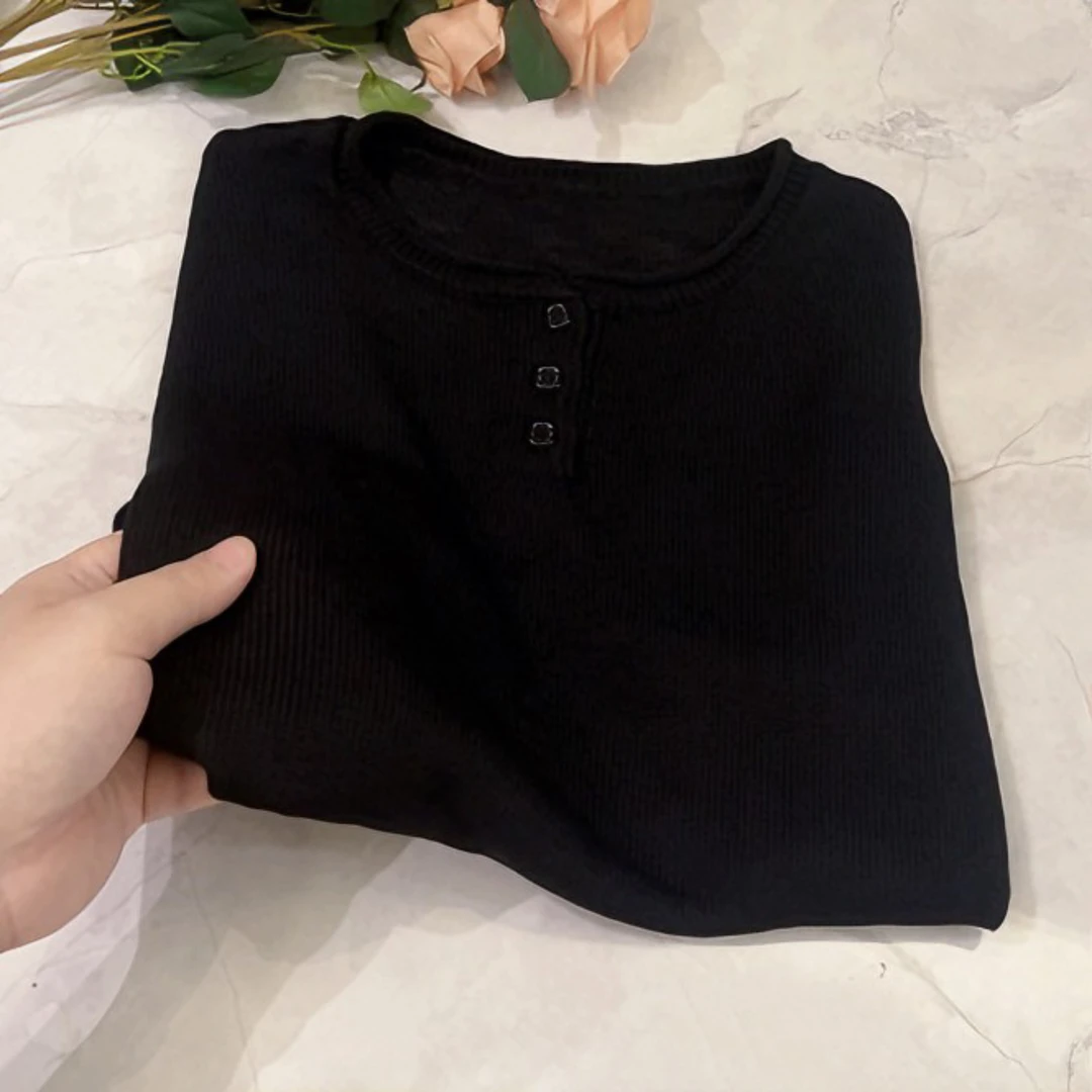 LB【运费补贴】~黑色三粒扣时尚休闲复古上衣洋气百搭显瘦107