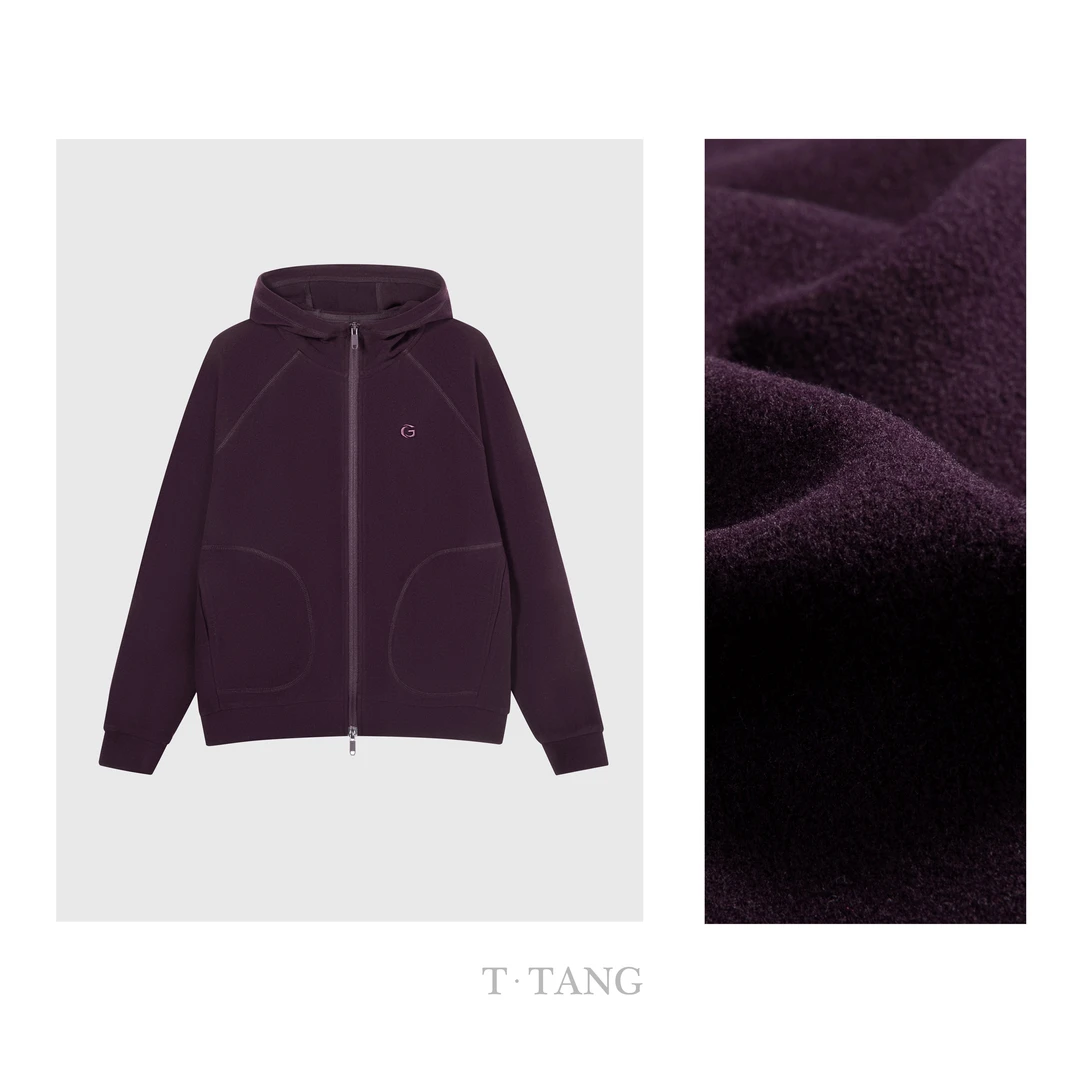 秋季300g双面奥绒 上身速热 保暖高弹遮肉拉链打款连帽卫衣【7351】