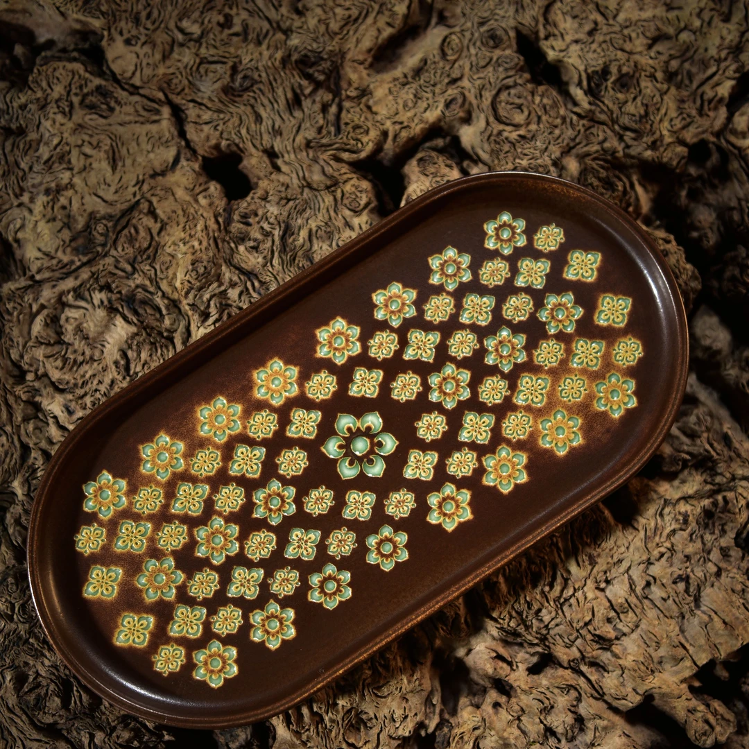 【小田甄陶】宝相-瓷茶记-茶盘1-长27CM宽12CM（瓷茶BX0037）