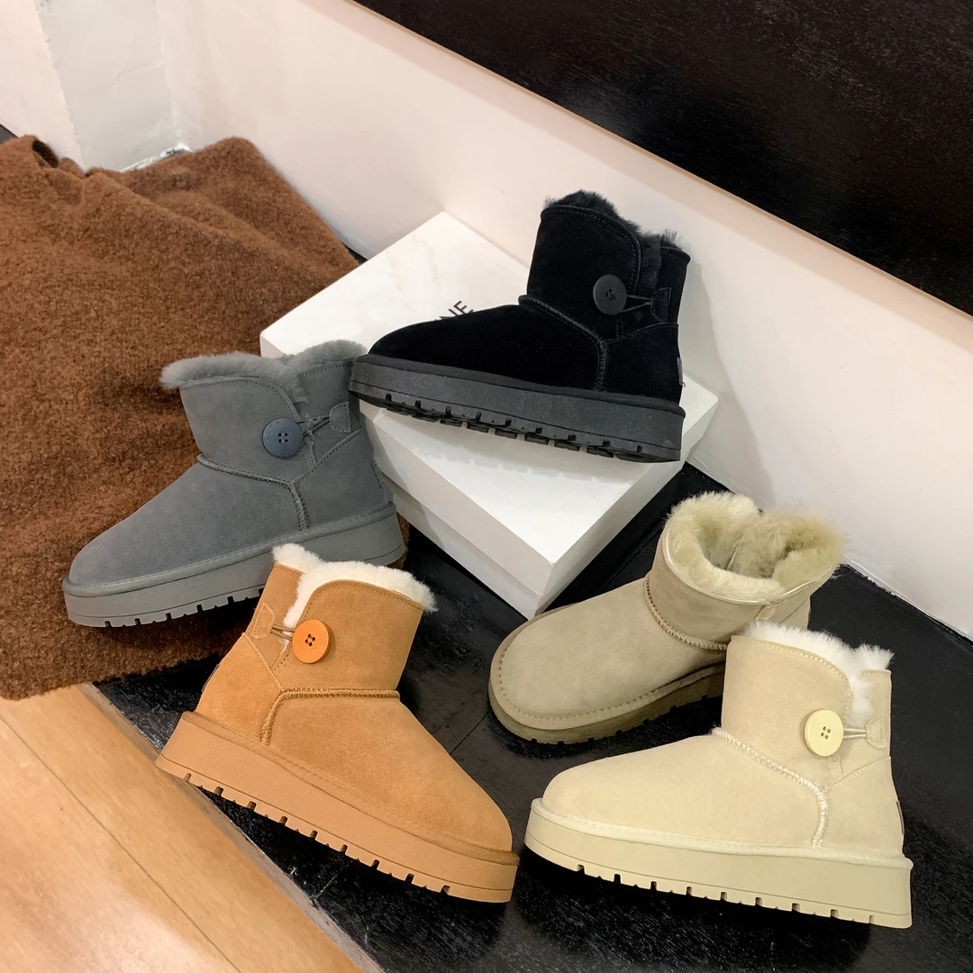 东北厚底增高雪地靴女短筒2024冬新款加厚防滑雪地棉鞋