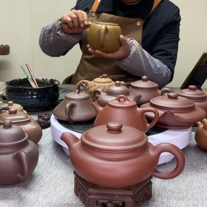 底槽青茶壶扁腹400C半手制作