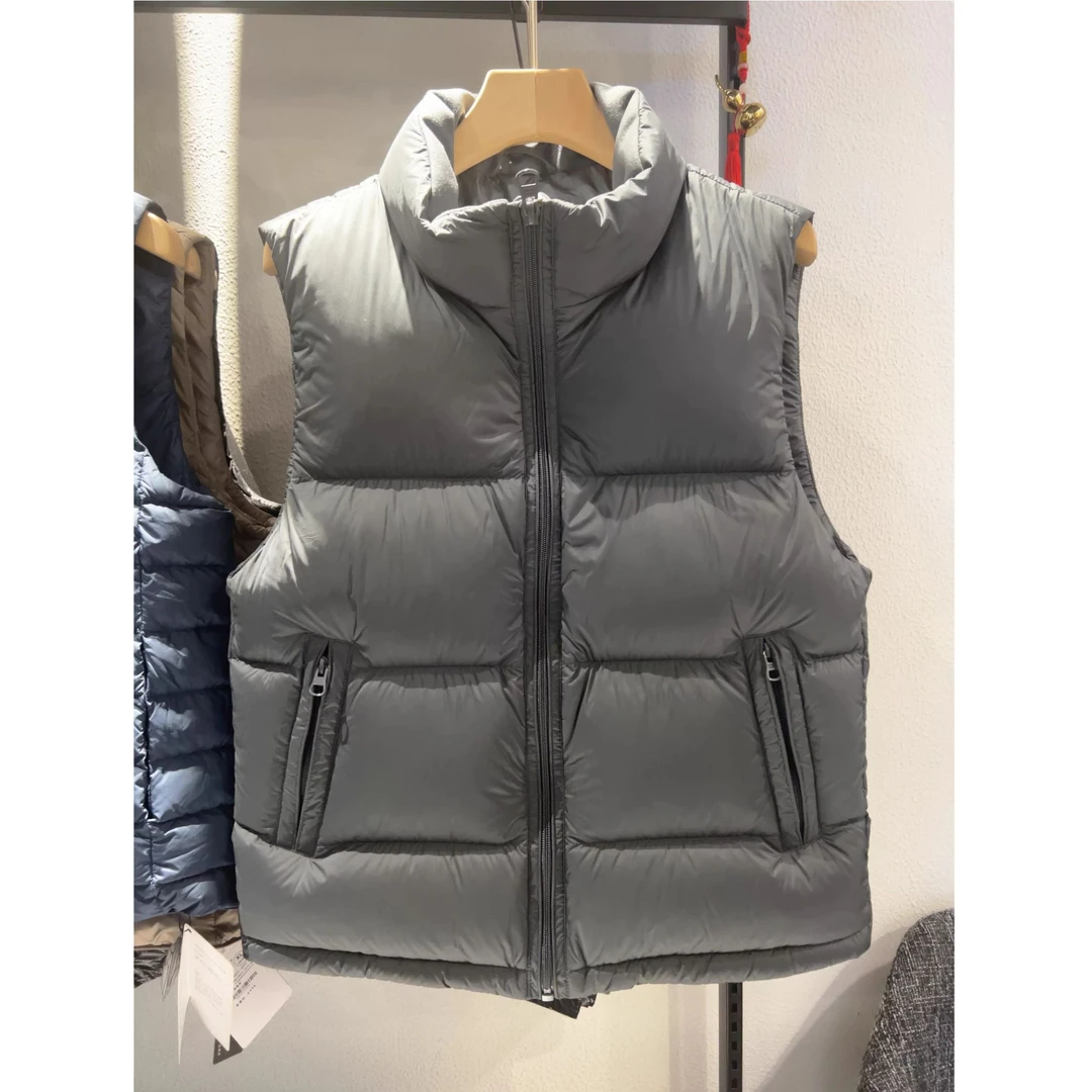 2025新款秋冬款90白鸭绒加厚羽绒服马甲休闲男士立领泡芙蓬松背心