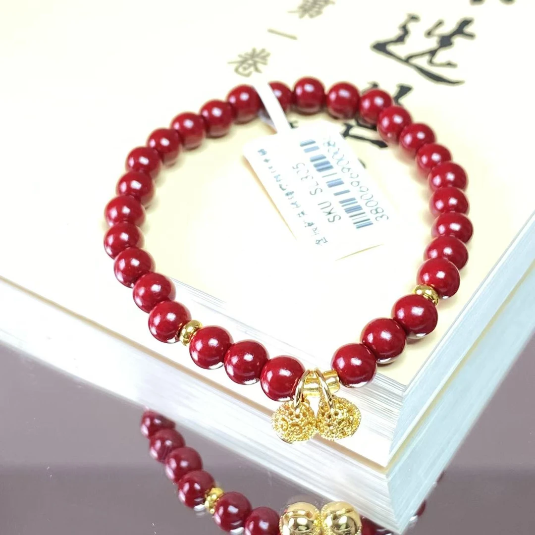 含辰砂工艺品含辰砂朱砂镂空铃铛手串手链  多样性发一SC-305