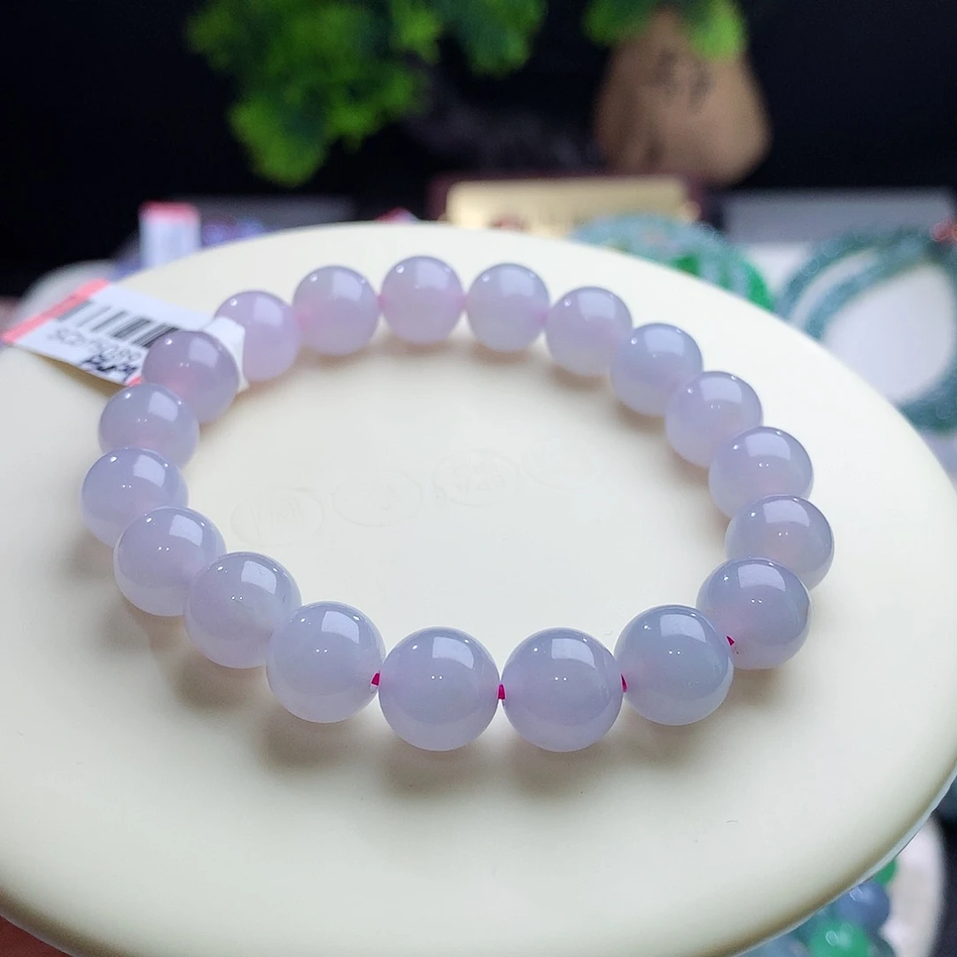 未镶嵌手串翡翠卡10mm冰胶春紫色