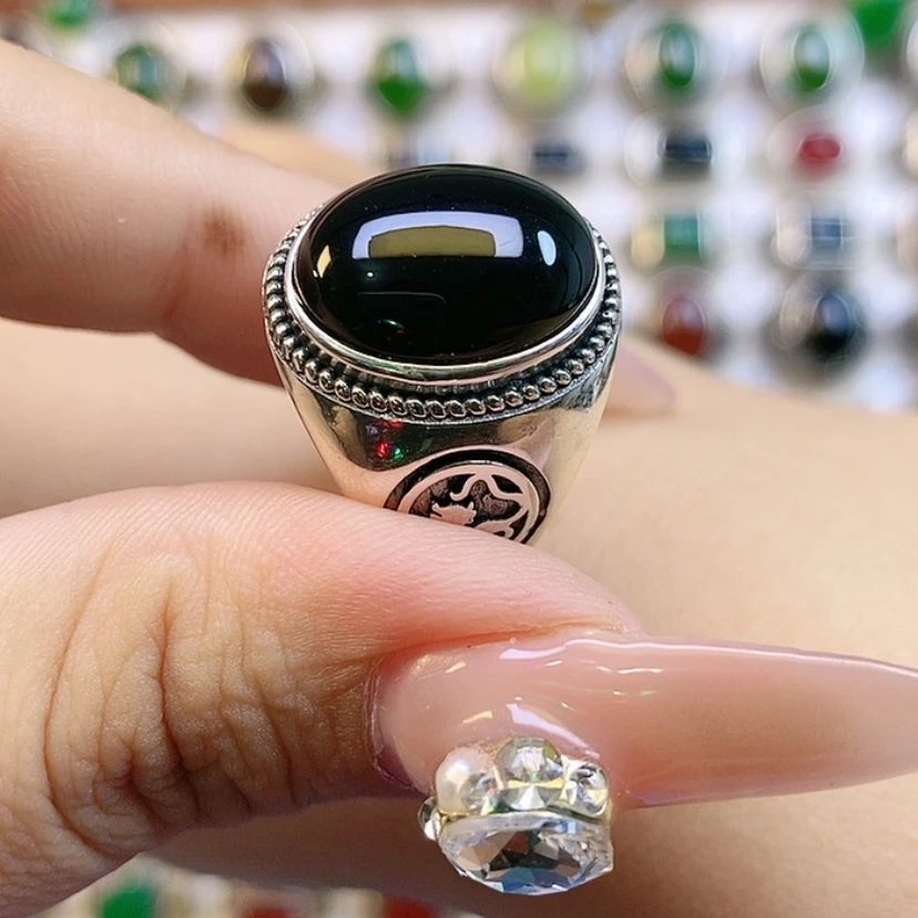 【闪购商品】银S925镶嵌戒指玛瑙/玉髓