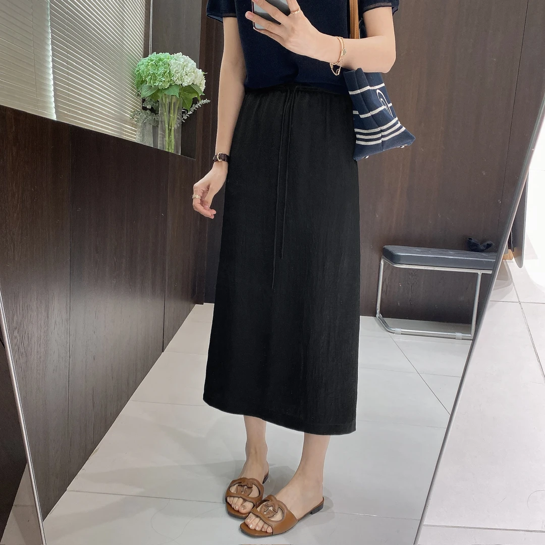 IMFLY金小金自制女装 半身裙DYQ713醋酸裙子女款中长款洋气女装