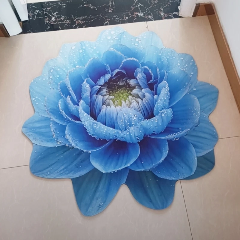 硅藻泥立体花卉入户门垫吸水防滑垫床边毯椅子垫厨房灶台沥水垫