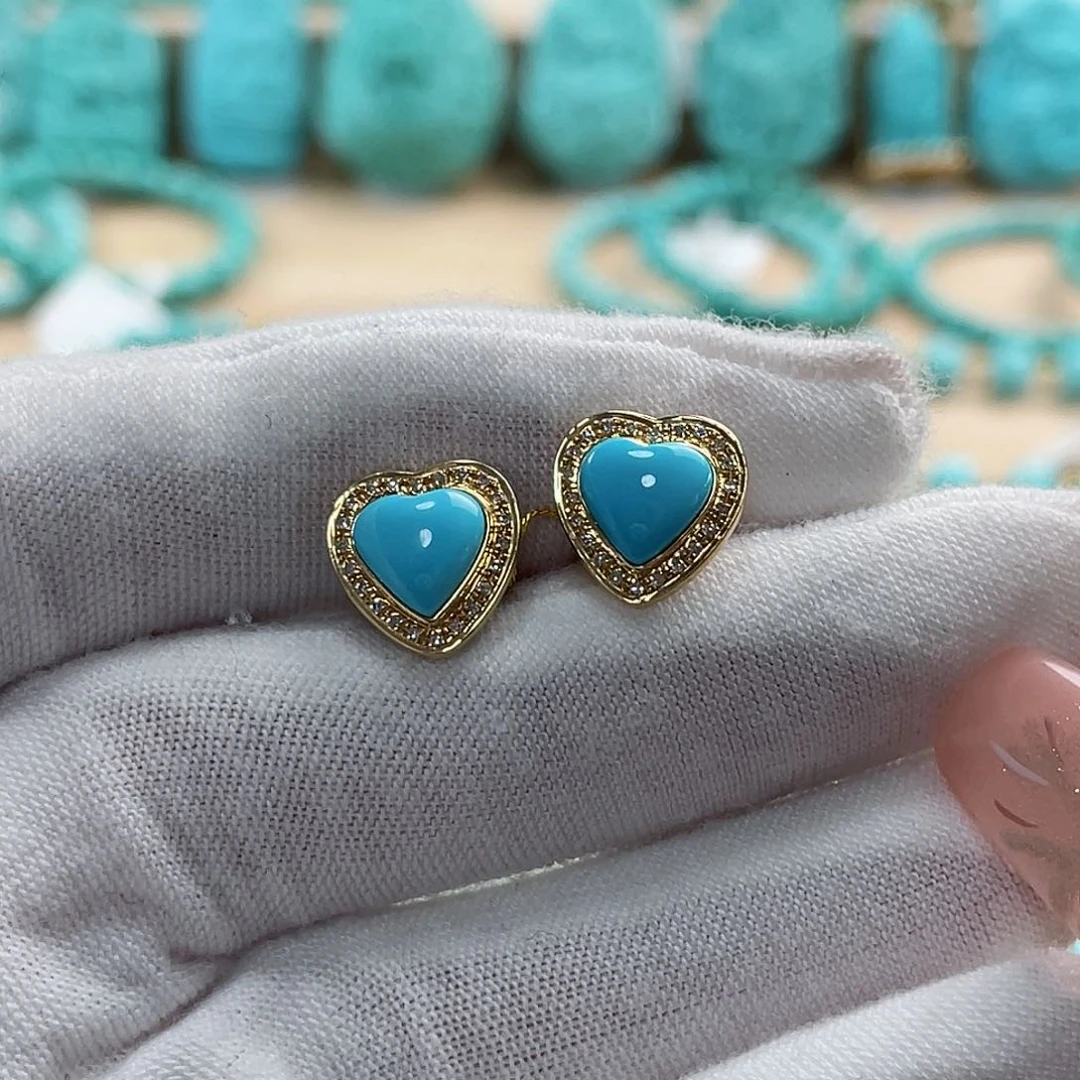 绿松石珠宝奇石18K金镶嵌8