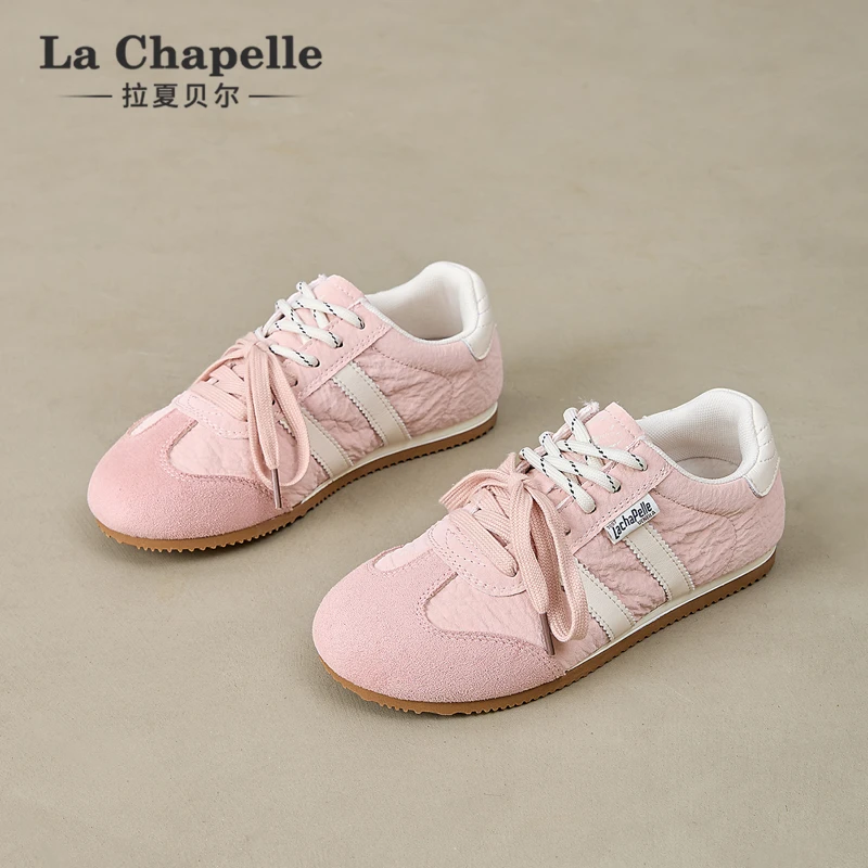 拉夏贝尔软底德训鞋2025春季新款休闲板鞋百搭时尚爆款小白鞋女鞋