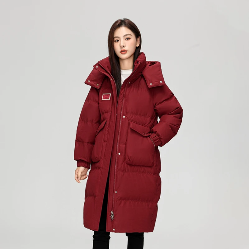 鸭宝宝羽绒服加厚长款极寒羽绒服过膝中长款宽松冬季女外套