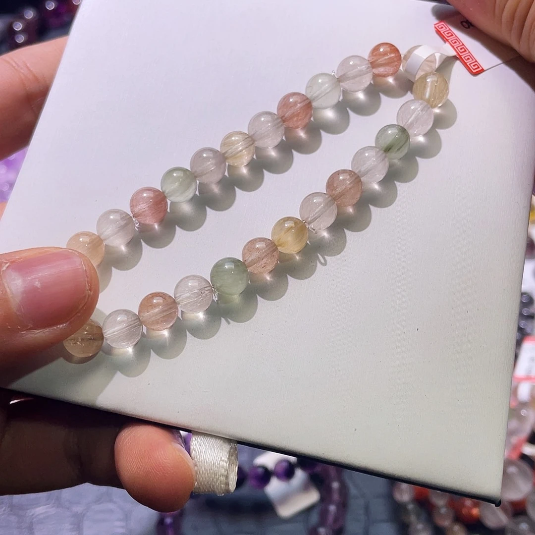 水晶手链未镶嵌彩兔毛