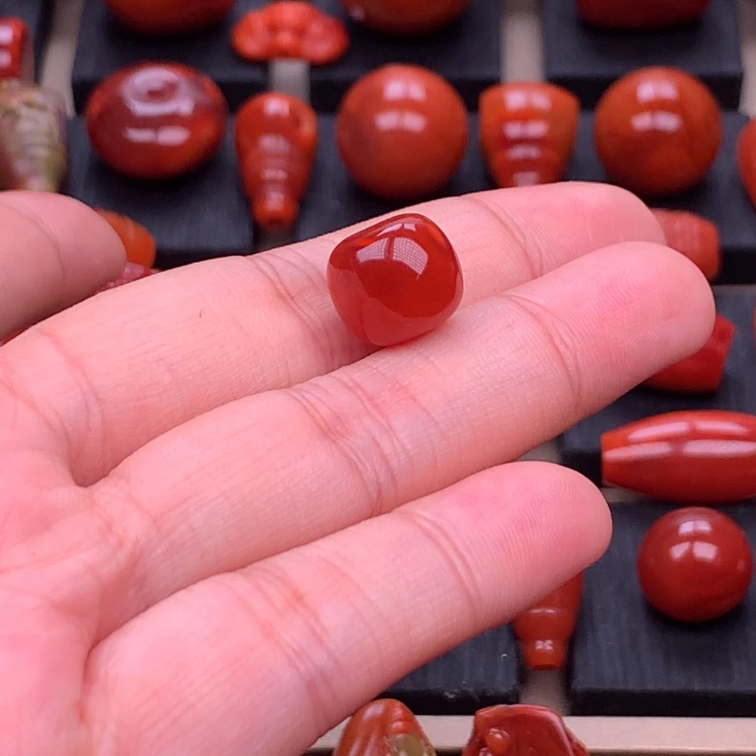 南红玛瑙未镶嵌川料原矿老型单珠11.9mm