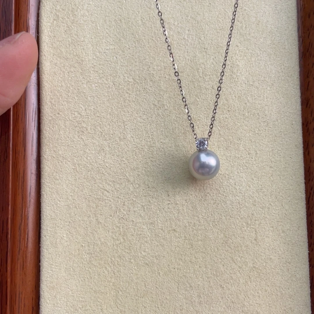 海水珍珠18K金镶嵌吊坠(赠链)