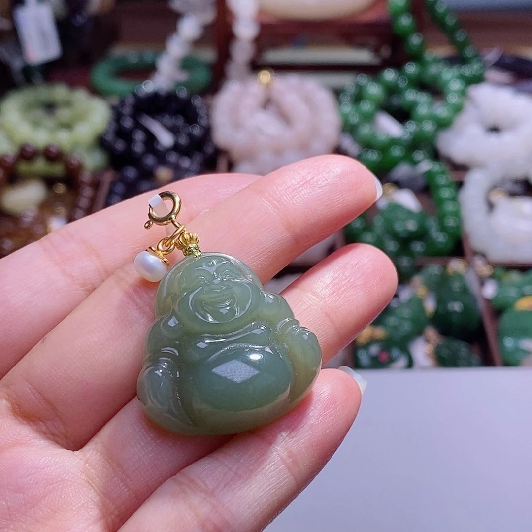 和田玉未镶嵌颈饰清货价晴水佛公吊坠
