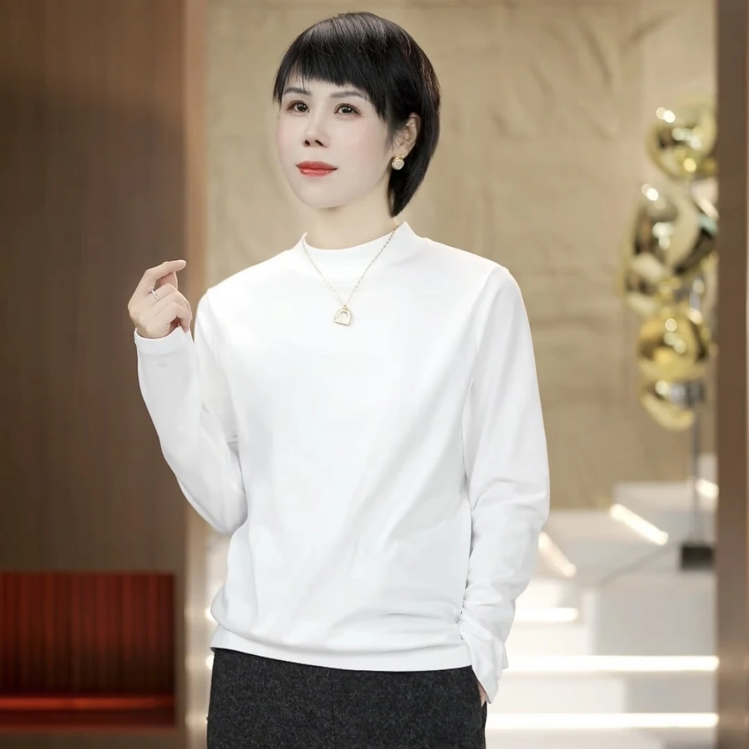 【渲渲推荐】4956冬季磨毛加厚 纯棉 好穿小白T恤