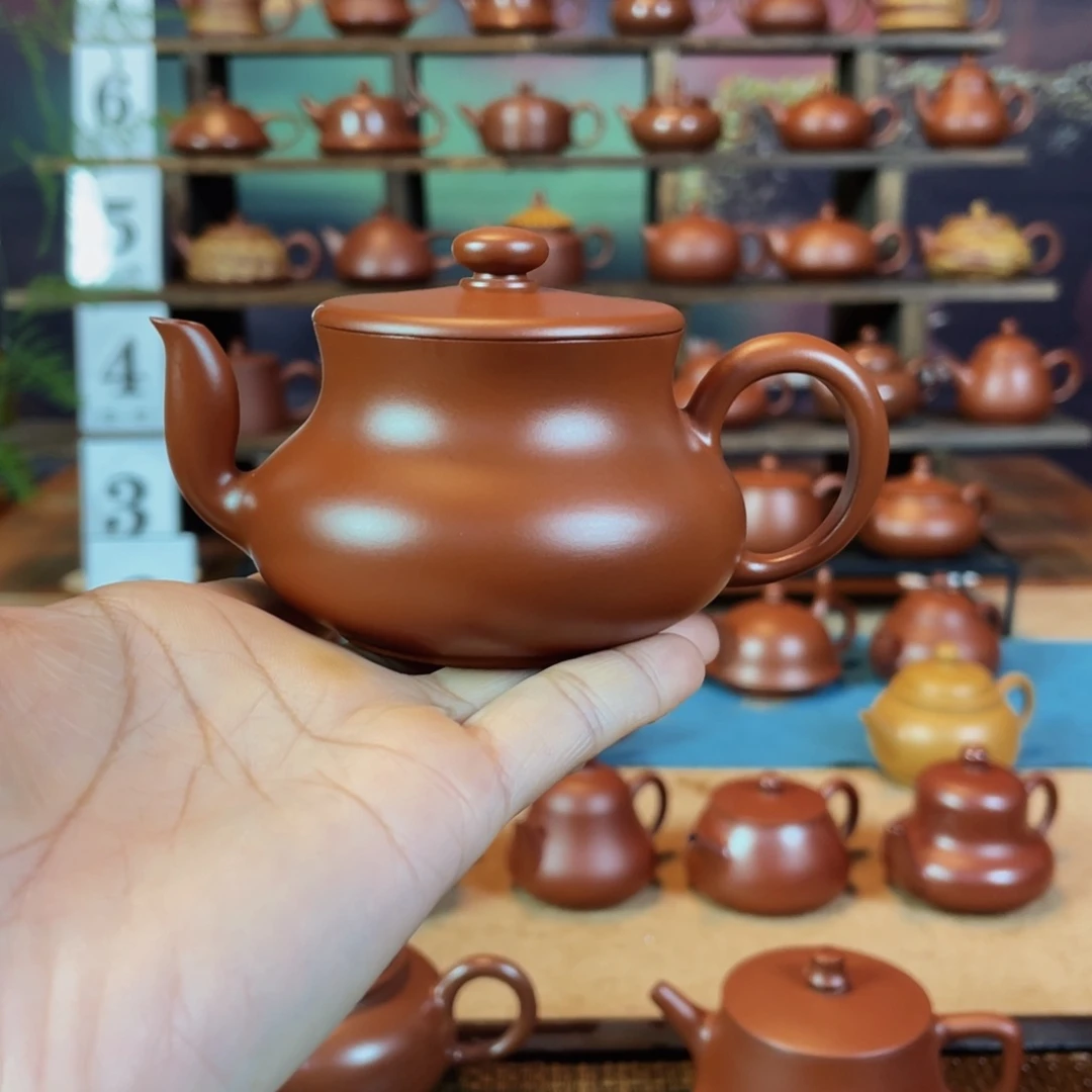 茶壶紫砂苏*r潮州手工手拉朱泥君德壶