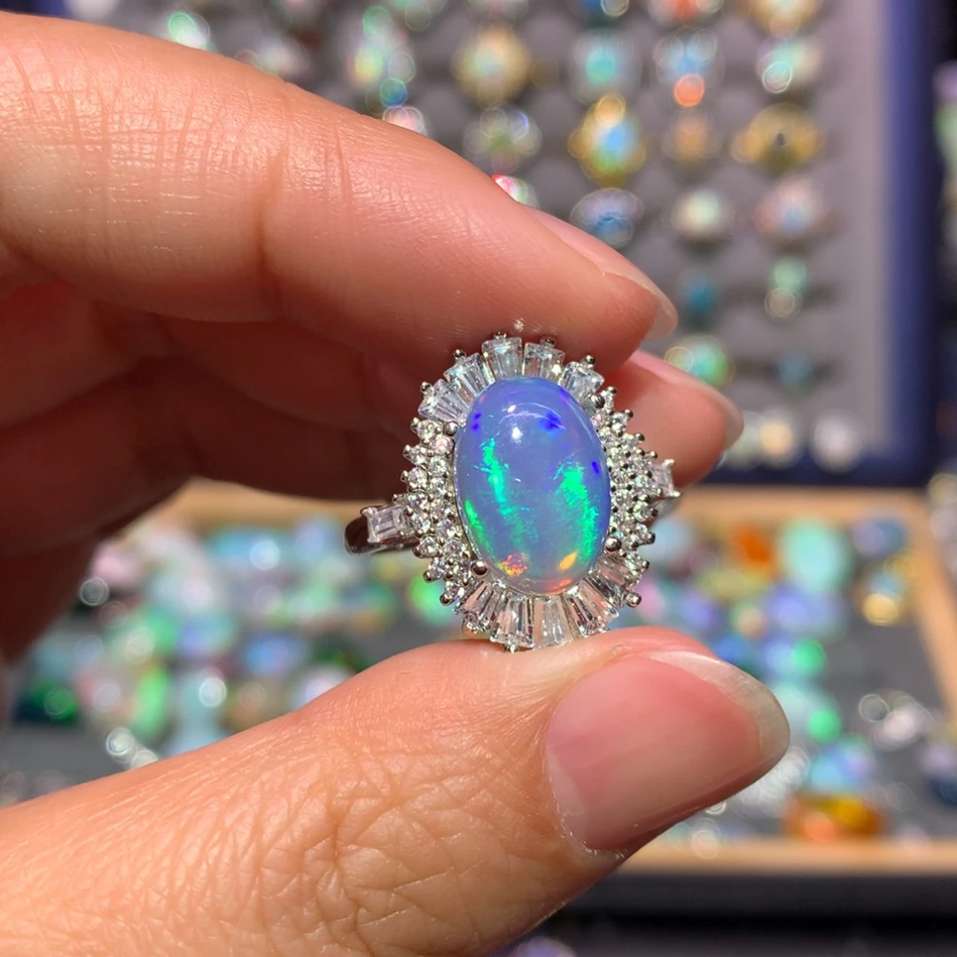 银S925镶嵌欧泊戒指款式