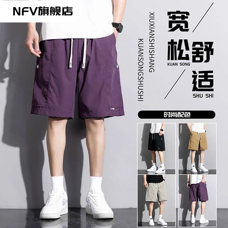 NFV日系复古大口袋工装短裤男士潮牌夏季薄款宽松直筒休闲外穿五
