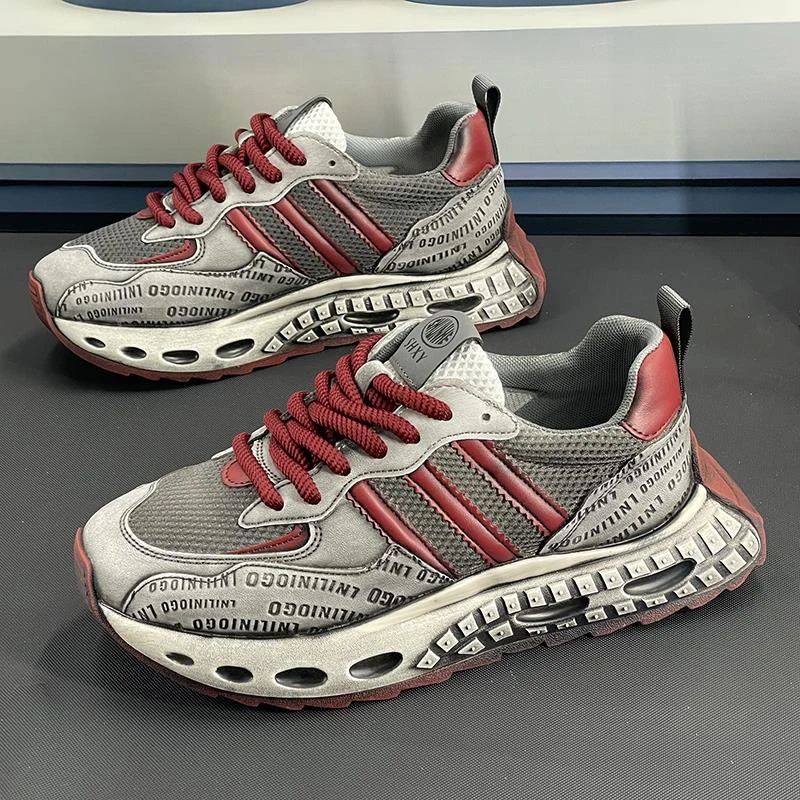 男鞋夏季透气2025新款休闲阿甘鞋子潮鞋网面跑步运动鞋男士老爹鞋