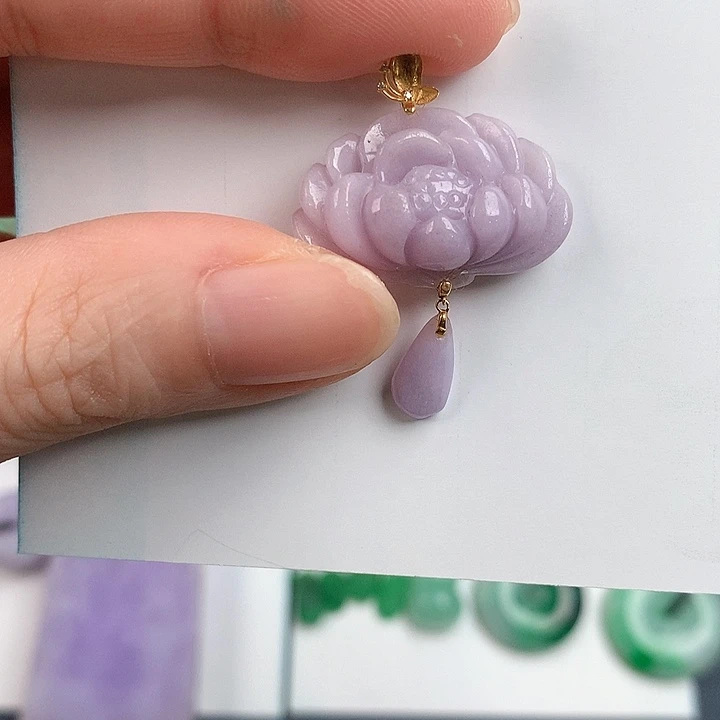 颈饰18K金镶嵌翡翠852675788