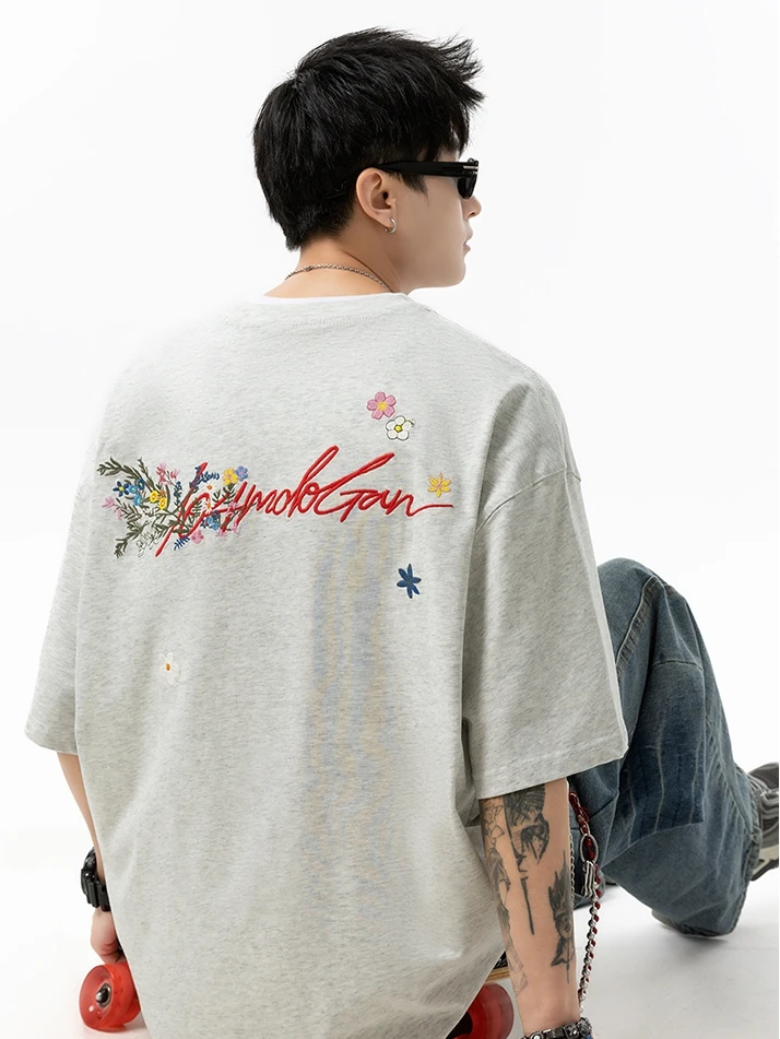 280g重磅纯棉短袖T恤男士半袖夏季宽松潮流美式休闲情侣印花日系