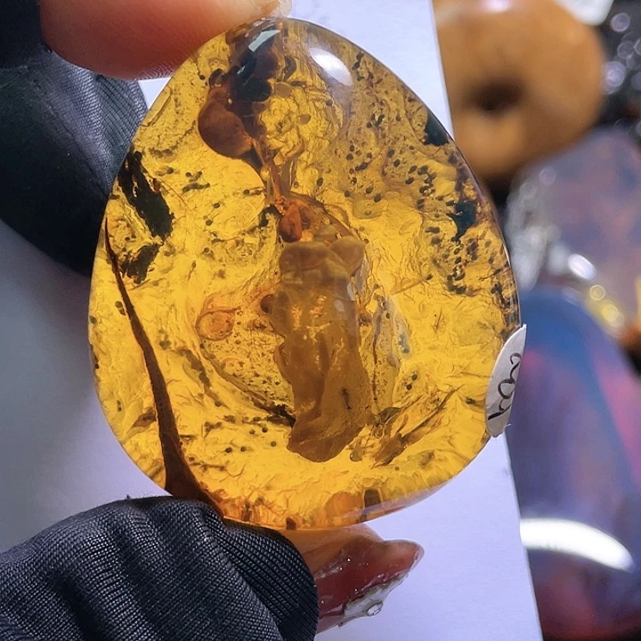 琥珀裸石未镶嵌。。