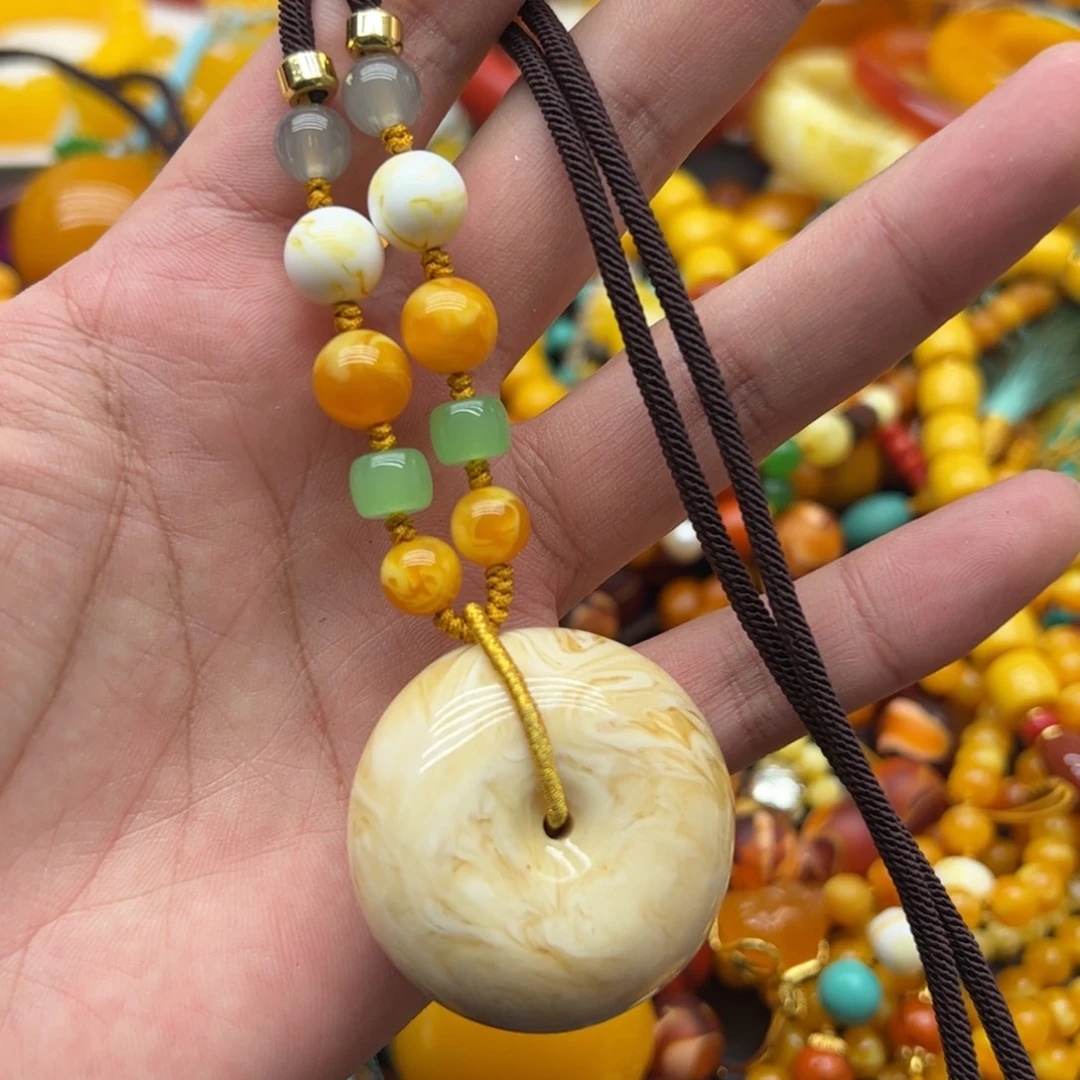 飘花平安扣吊坠项链