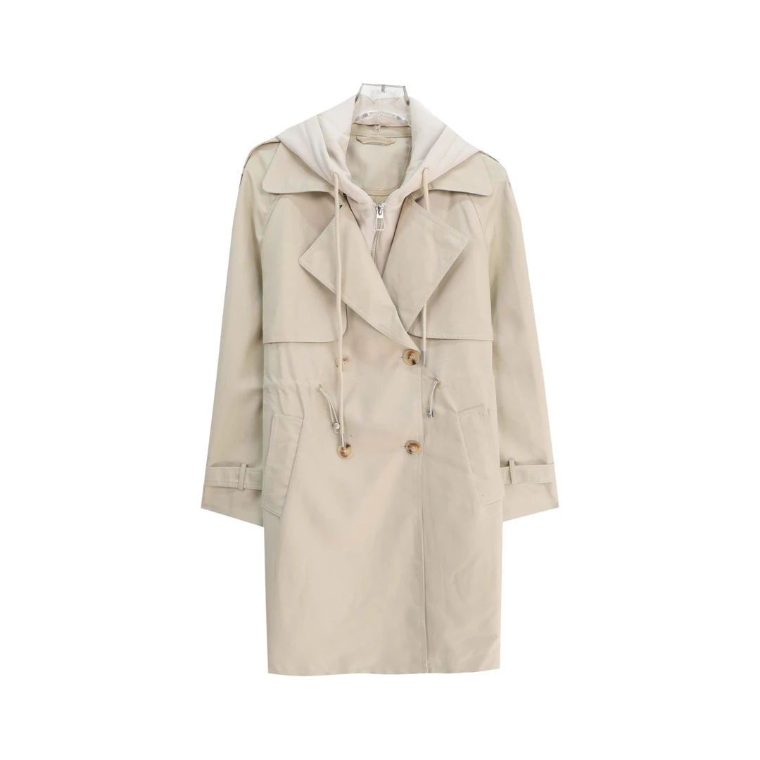 S时尚气质连帽简约风衣潮流休闲外套S3622