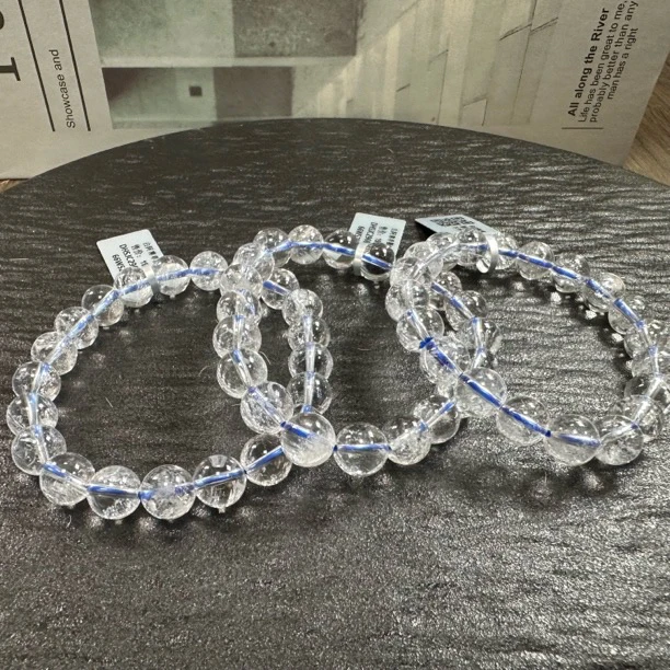 【村有晶品】天然白阿塞单圈手链 多样性发一件 约9mm 2968LA