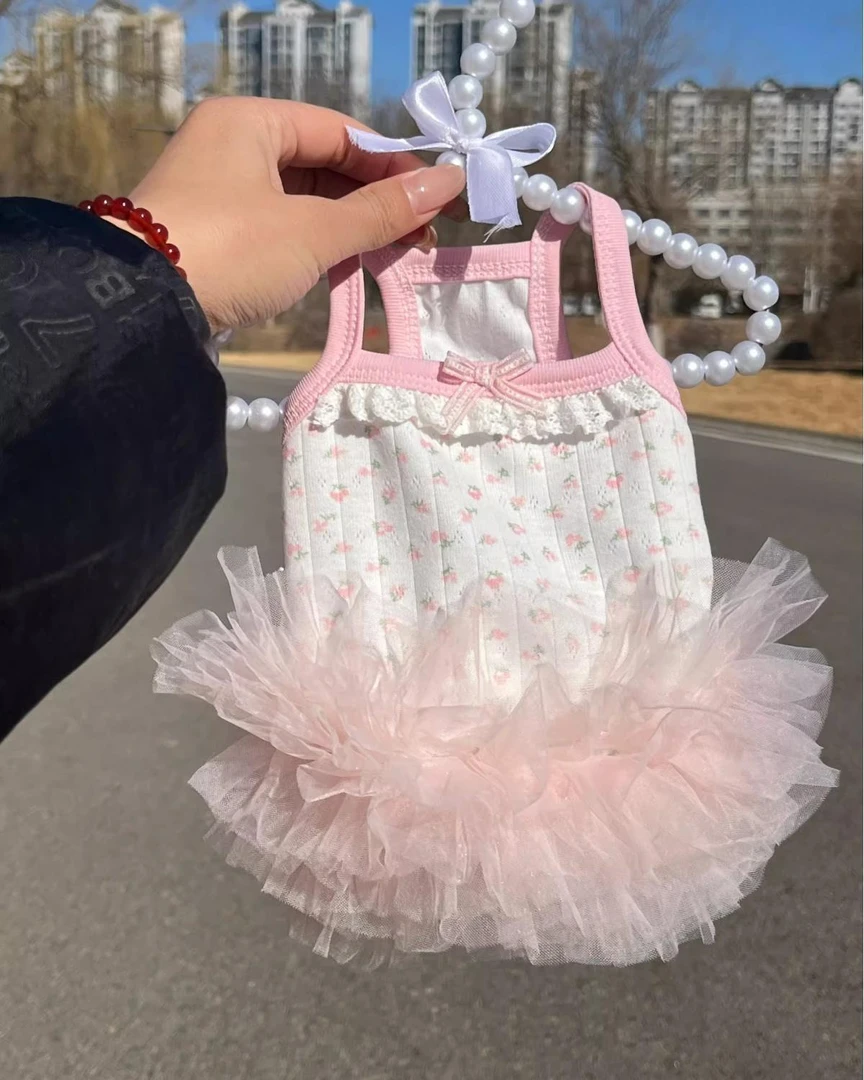 狗狗衣服春夏薄款蕾丝芭蕾裙公主蓬蓬裙宠物泰迪比熊博美猫咪衣服