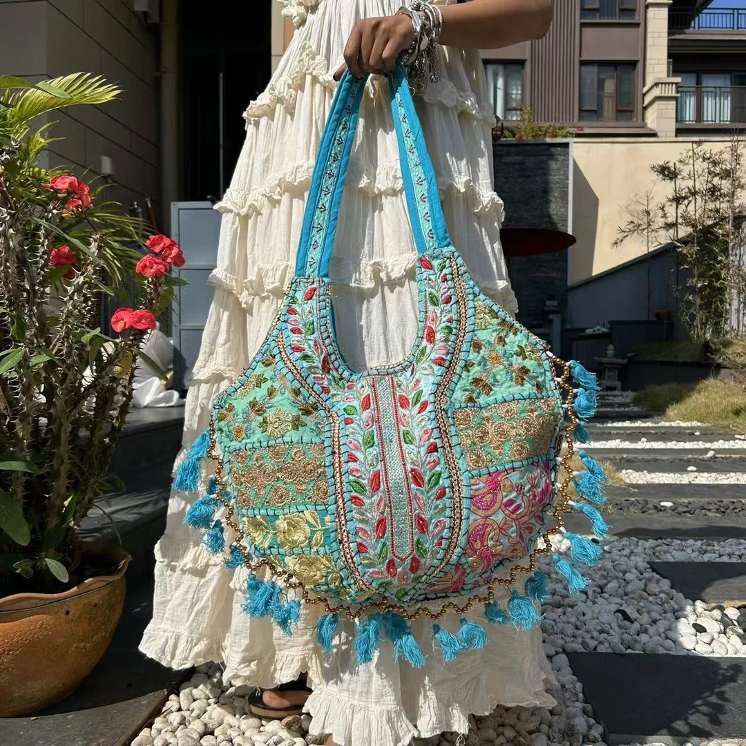 四两民族风简约百搭单肩包（图片色已出，直播间选购）