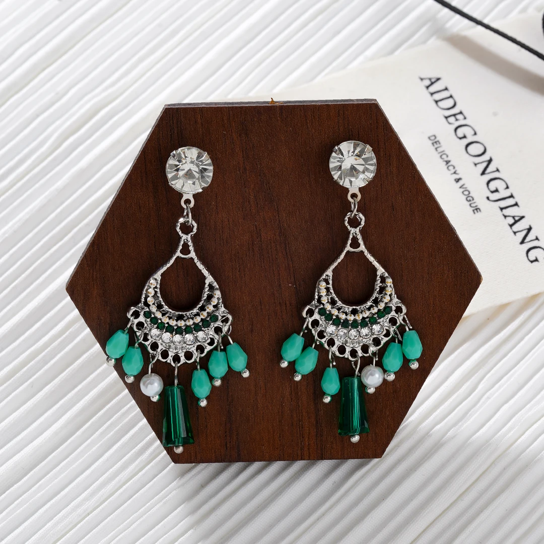 铜合金耳饰 民族风流苏复古女气质耳钉时尚百搭耳饰小众N2717