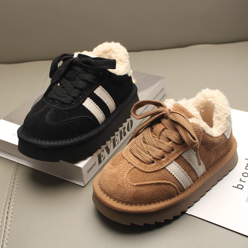 阿童木儿童低帮雪地靴2025冬季款男童加绒加厚女童棉鞋保暖运动鞋