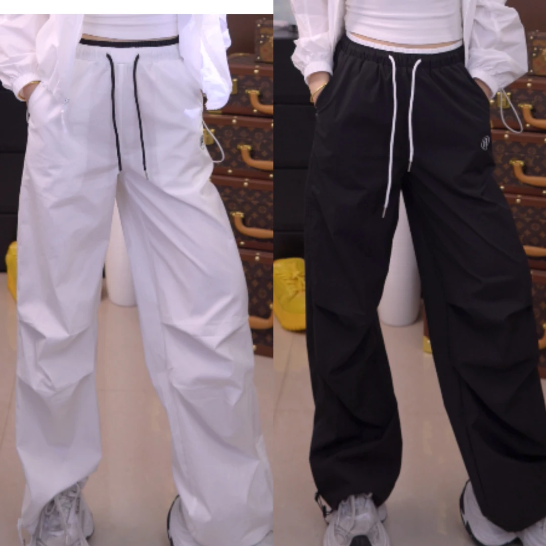 2025夏季新款高级宽松显瘦遮肉减龄休闲运动轻薄冲锋裤休闲运动裤