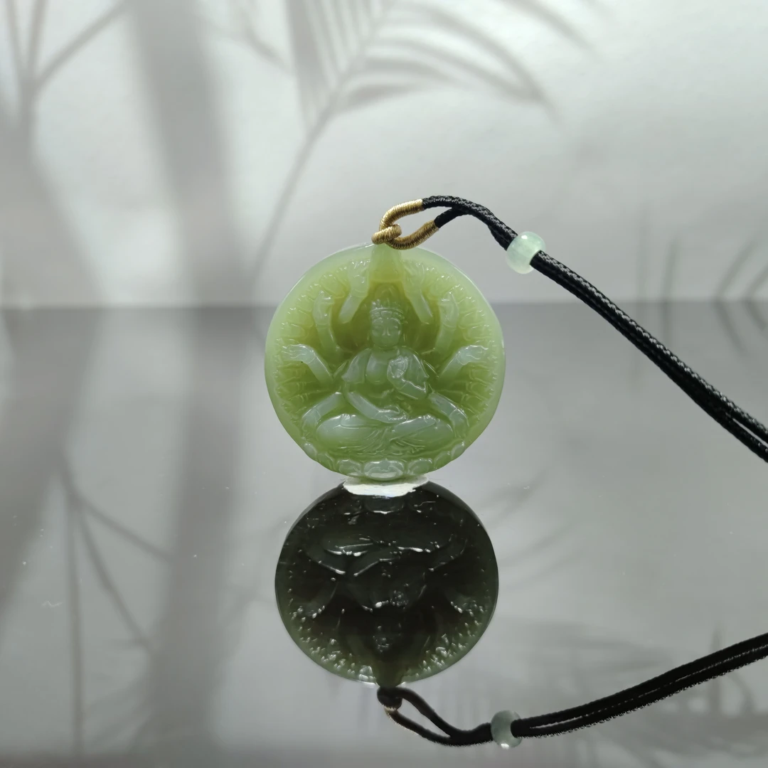 和田玉千手观音吊坠（鼠）0021