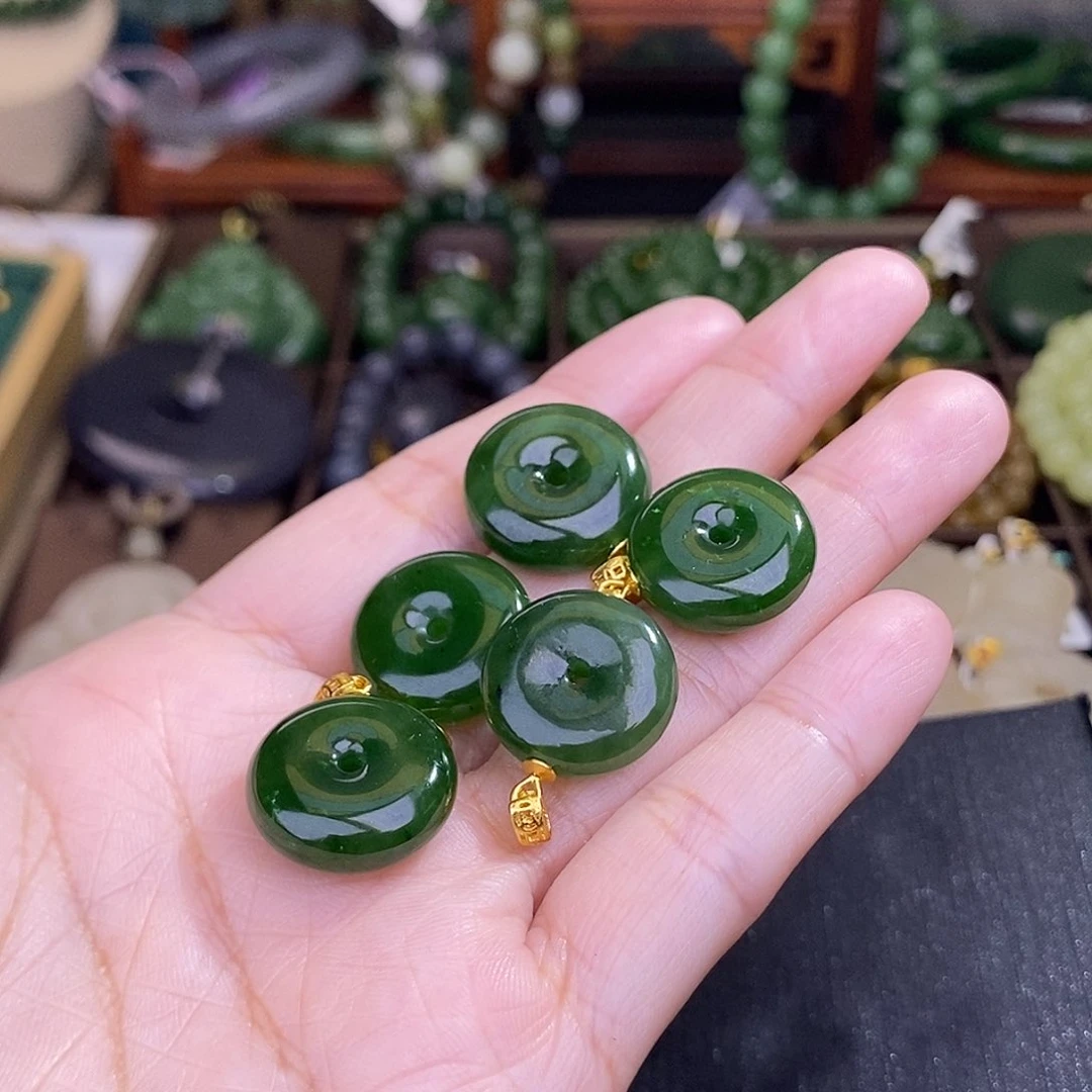 和田玉多样性发一 碧玉925.银平安扣未镶嵌